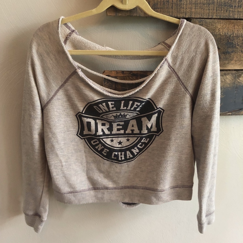 Super cute sweat shirt w/ sexy back